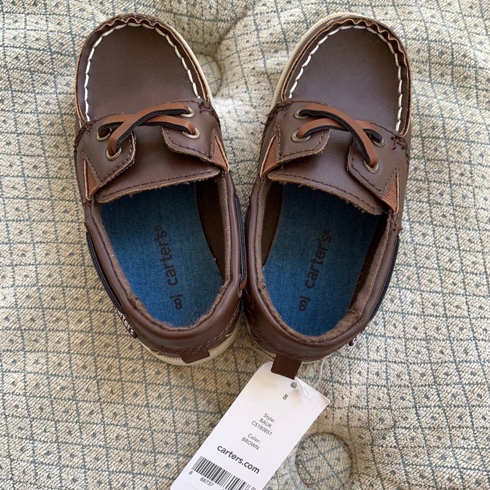 Carters toddler boys boat shoes size 8 NWT